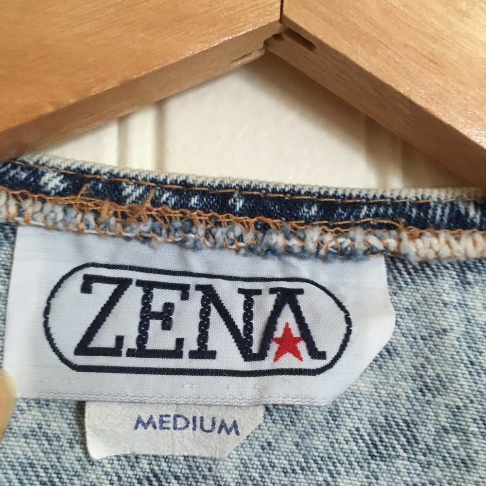 Zena vintage floral print denim vest cottagecore grandmacore sz small/medium EUC - Picture 3 of 7